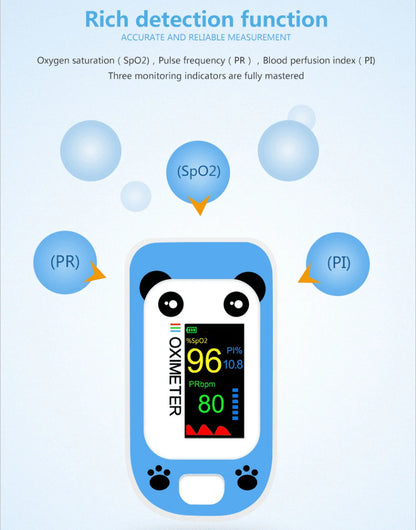 Kid'S Fingertip Pulse Oximeter Rechargeable Pulse Oximeter Monitor Blood Oxygen Saturation,Blue