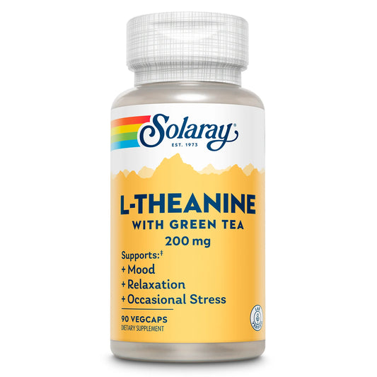 L-Theanine - 90 Vegcaps - 200 Mg + 100 Mg Green Tea Leaf