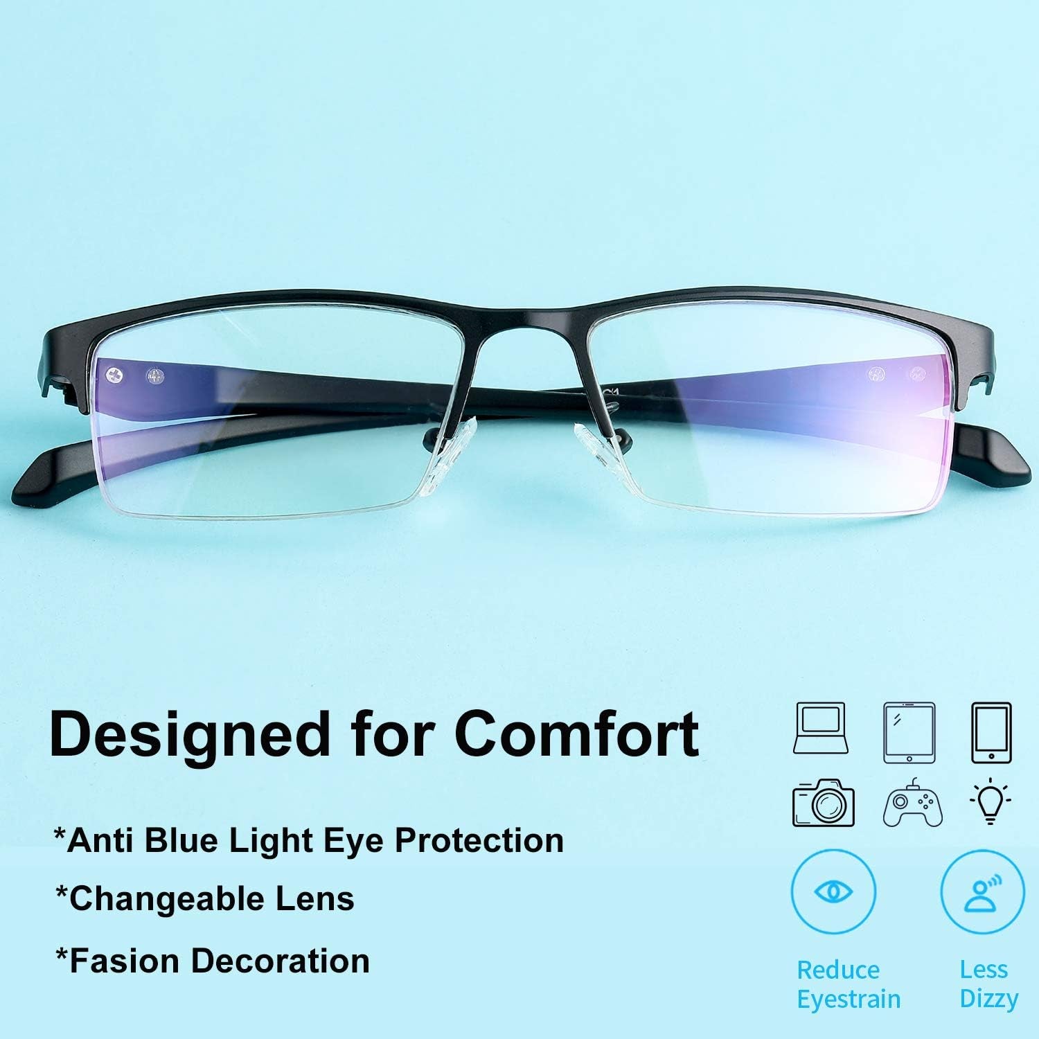 Blue-Light-Glasses-Men-Women-Computer-Gaming Blue Light Blocking Glasses for anti Glare Eyestrain
