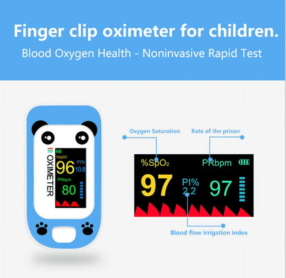 Kid'S Fingertip Pulse Oximeter Rechargeable Pulse Oximeter Monitor Blood Oxygen Saturation,Blue
