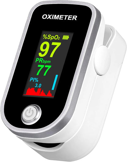 Pulse Oximeter Fingertip - Oxygen Meter Finger Pulse Oximeter - Blood Oxygen Saturation Monitor with Heart Rate and Fast Spo2 Reading, Pulse Ox with TFT Screen, Lanyard (Not Include Batteries)