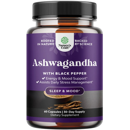 Best Ashwagandha Root Powder 1300 Mg per Serving Capsules - Relaxation Supplement