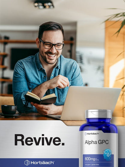 Alpha GPC 600Mg | 120 Capsules | Vegetarian, Non-Gmo & Gluten Free | by Horbaach