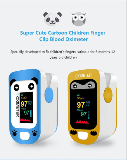 Kid'S Fingertip Pulse Oximeter Rechargeable Pulse Oximeter Monitor Blood Oxygen Saturation,Blue